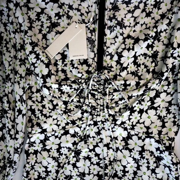 Rebecca Taylor 722953D133 Women's Sz 2 Paige Floral Print Long Sleeve Dress - Picture 13 of 16